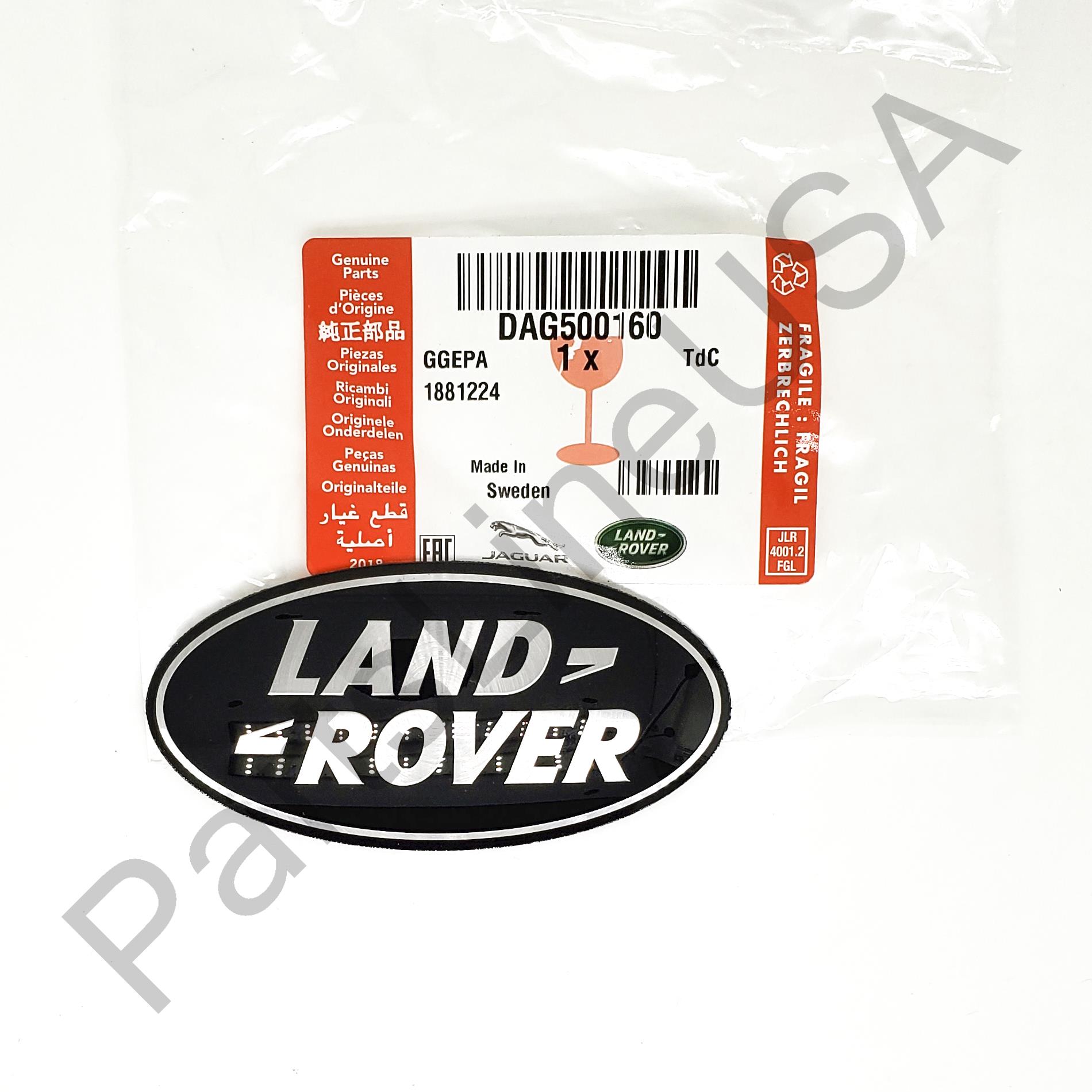 Picture of Genuine Land Rover Black Oval Front Grille Badge Emblem Range Rover DAG500160